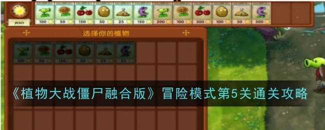 植物大战僵尸融合版冒险模式第5关通关攻略