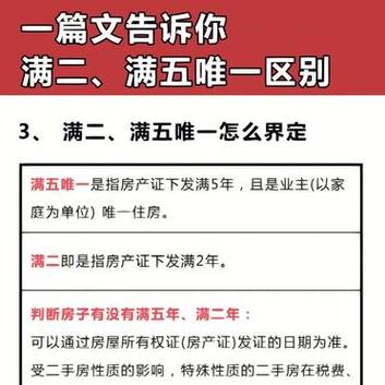 满五唯一和满五不唯一的区别